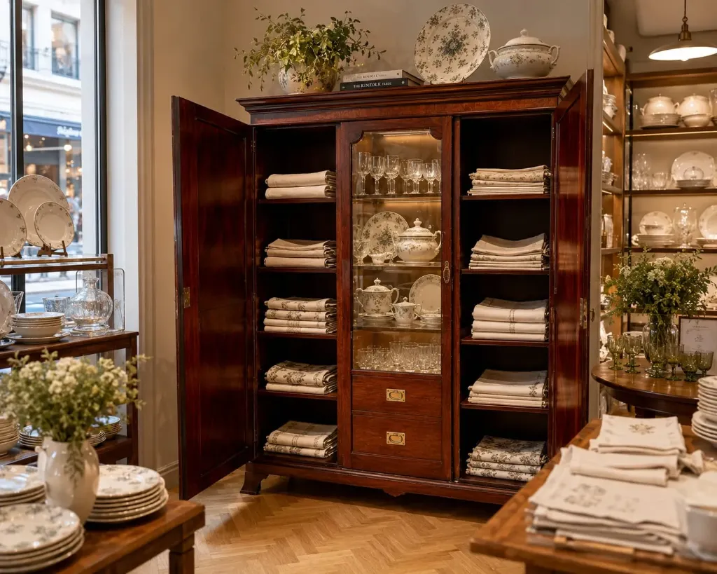 0115 Armario libreria de madera de caoba con marquetería (9).webp