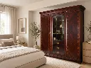 0115 Librería de caoba con 2 puertas laterales y puerta acristalada (1).webp