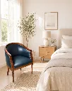 0117 Butaca de caoba, estilo imperio, tapizada en piel, azul marino (2).webp