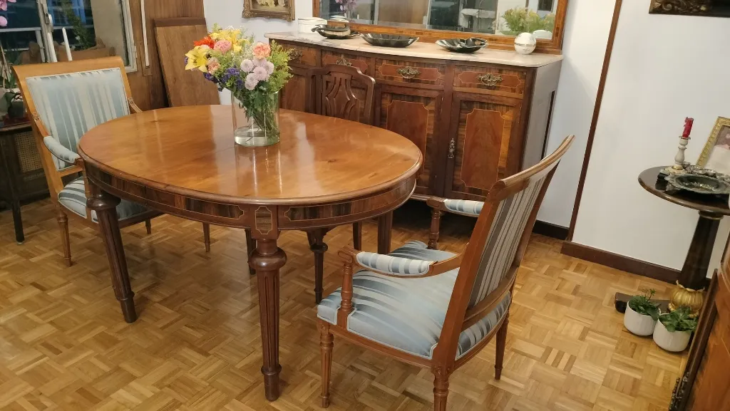 0106 Mesa de comedor de cerezo con 2 extensibles (4).webp
