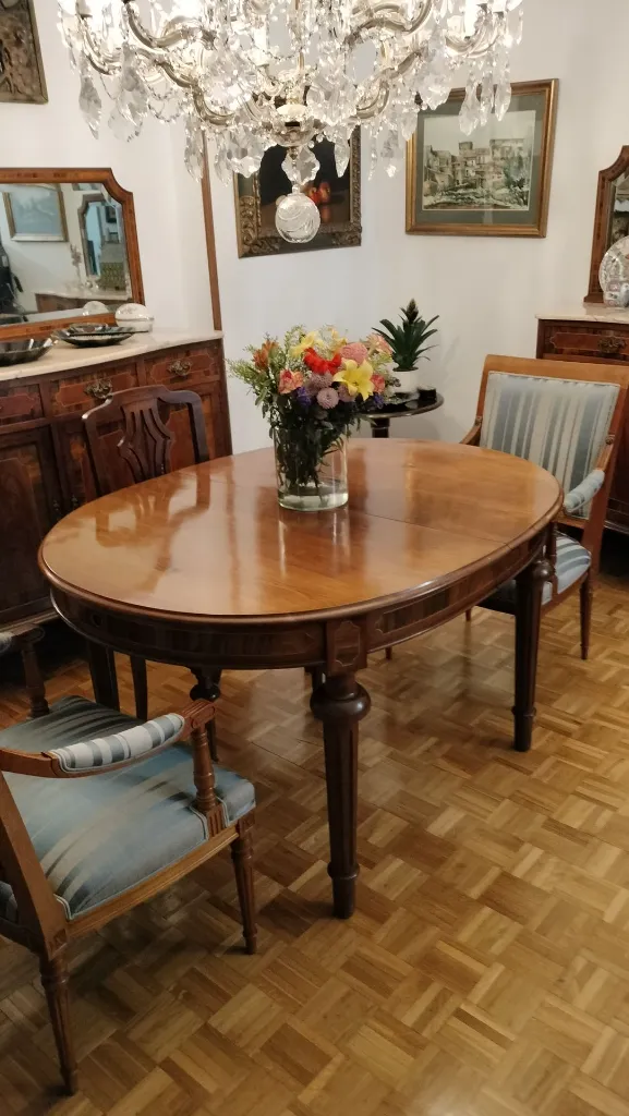 0106 Mesa de comedor de cerezo con 2 extensibles (2).webp