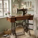 Máquina de coser "Singer" con mueble