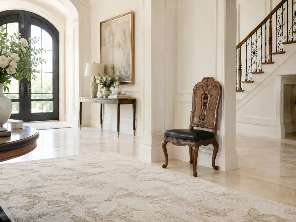 Silla de nogal portuguesa con cuero negro