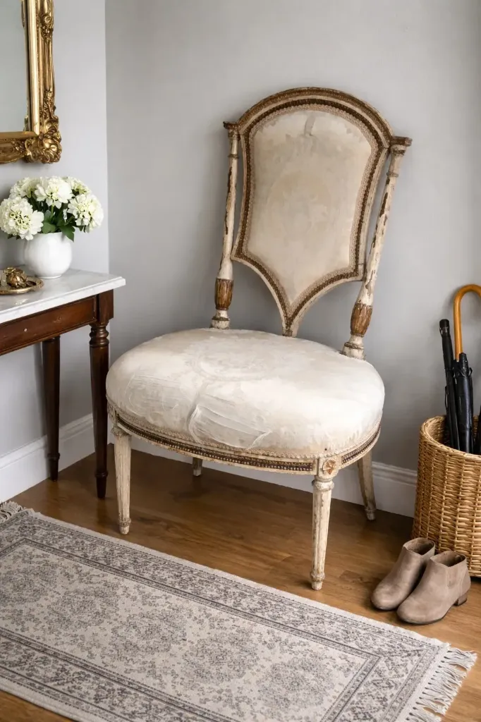 Silla estucada estilo "Luis XVI"