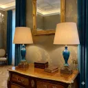 Pareja de lámparas Sevres azul y verde