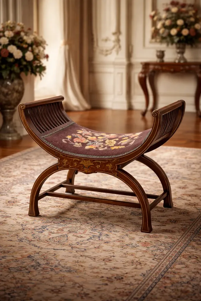 Banqueta Curul bordado