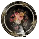 Mesa redonda decorada a mano con madreperla