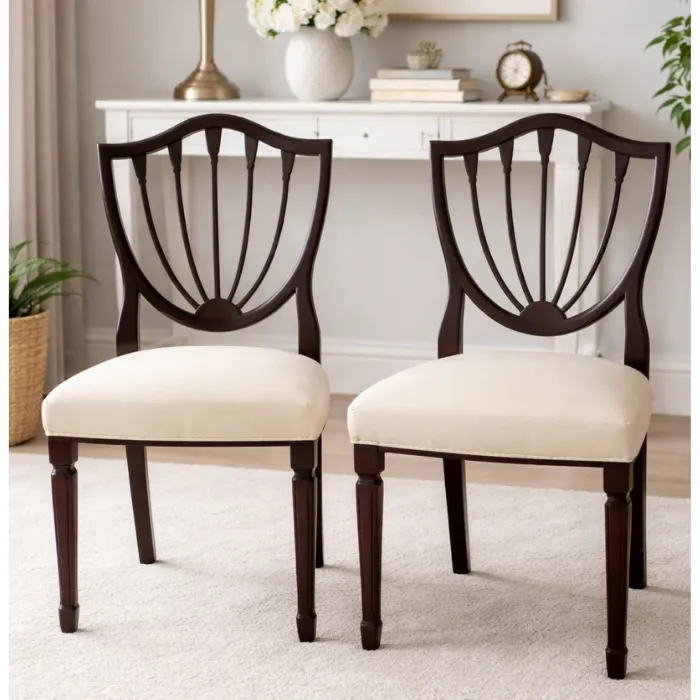 Pareja de sillas "Heppelwhite" de caoba