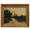 Óleo "Paisaje fluvial"